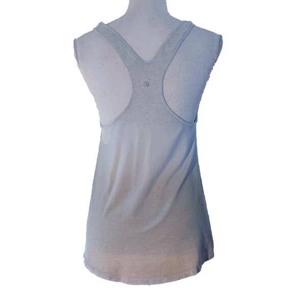 Lululemon Om Racerback Heathered White Cashew Tank Top Ombre Tan - Picture 3 of 6